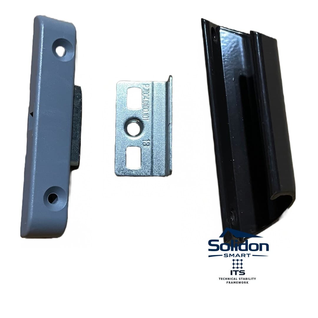 Kit închidere ușă balcon Vorne, prindere magnetică, falt 13 mm, mâner scoică aluminiu – imaginea 1
