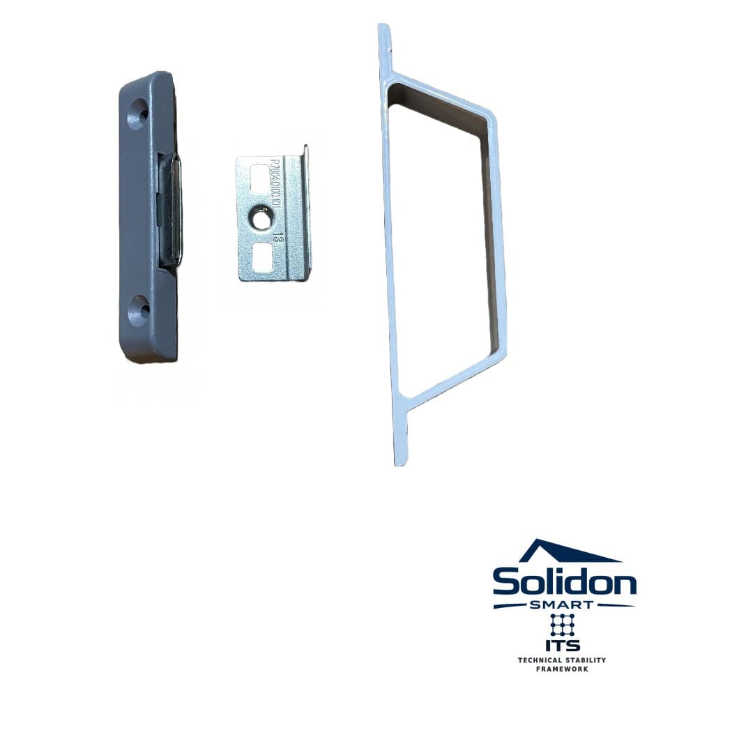 Sistem închidere ușă balcon Vorne, prindere magnetică, falt 13 mm, mâner D, alb – imaginea 1