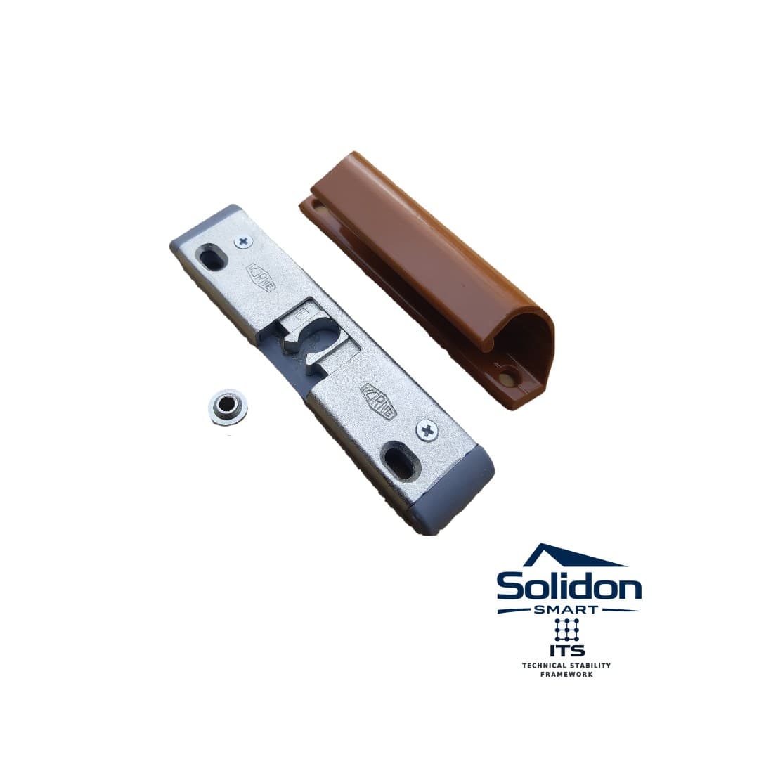 Kit închidere ușă balcon Vorne, mâner aluminiu stejar auriu, 13 mm