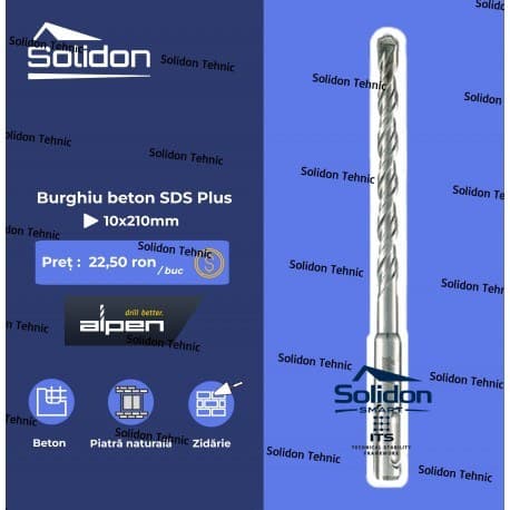 Burghiu beton SDS Plus 10 Alpen – imaginea 1