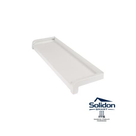 Glaf exterior, aluminiu, alb, 16.5x150 cm, 2 capace laterale