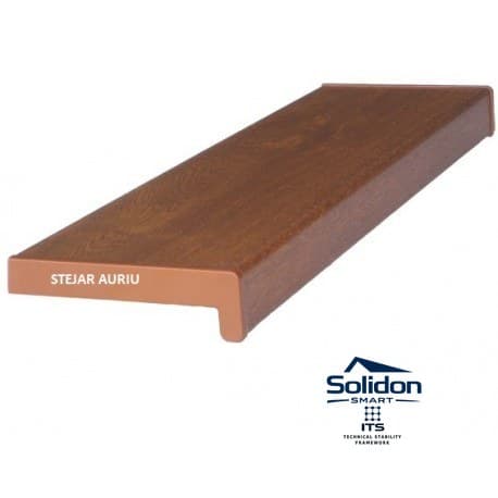 Glaf PVC interior pentru ferestre, stejar auriu, 146 x 20 x 2 cm