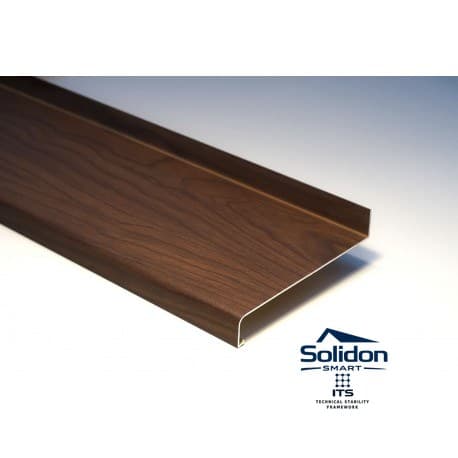 Set glaf aluminiu, latime 11 cm x 216 cm lungime, nuc, cu capace laterale, pentru ferestre, aluminiu extrudat