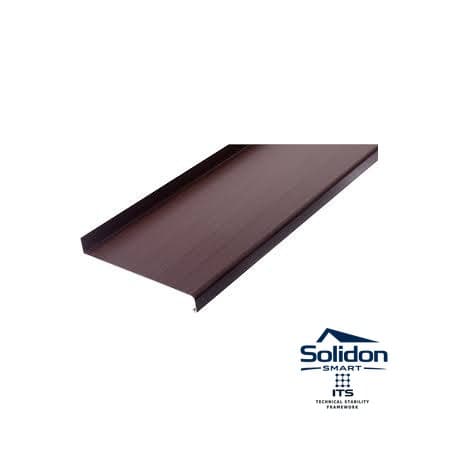 Set glaf aluminiu, latime 19,5 cm x 201 cm lungime, wenge, cu capace laterale, pentru ferestre, aluminiu extrudat