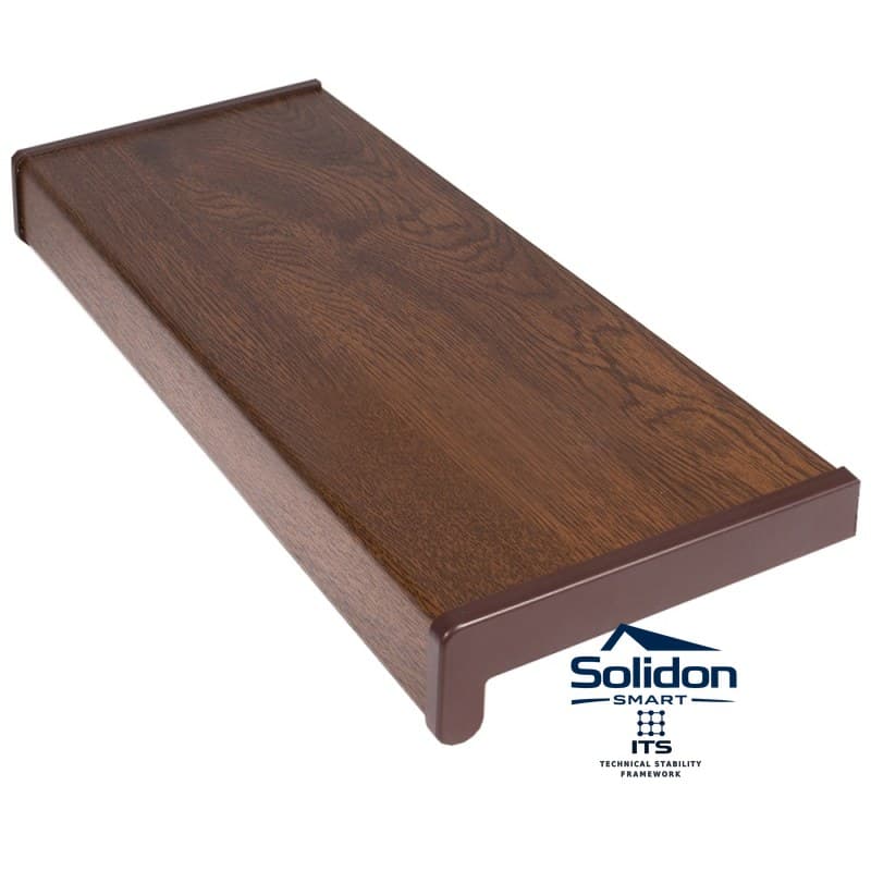 Pervaz interior PVC Solidon 59 cm, nuc, cu capace laterale – imaginea 1