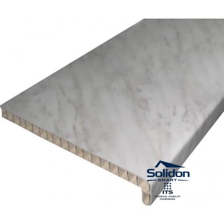 Set glaf pvc, latime 15 cm x 76 cm lungime, marmura, cu capace laterale, pentru ferestre