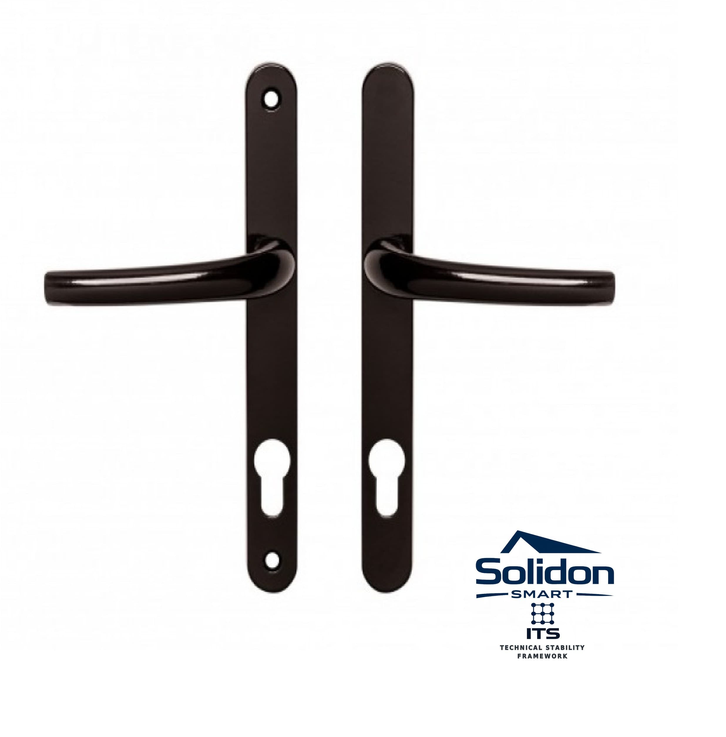 Mâner cu șild exterior Solidon 25x85 mm, compozit metal, negru – imaginea 1